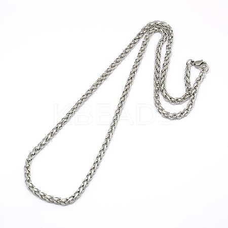 Tarnish Resistant 304 Stainless Steel Wheat Chain Necklace Making LS-STAS-A028-N005P-1