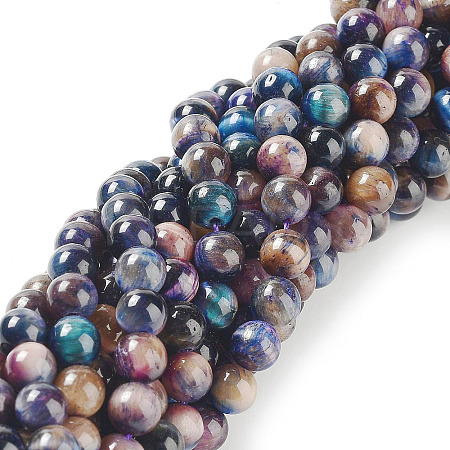 Natural Rainbow Tiger Eye Beads Strands G-NH0002-A01-A02-1