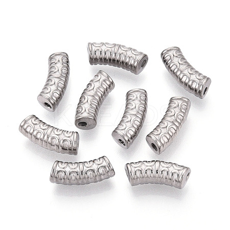 304 Stainless Steel Curved Tube Beads STAS-I321-24P-1