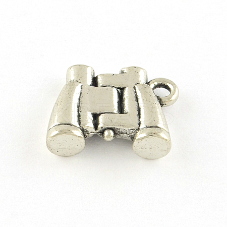 Binocular Tibetan Style Alloy Charms TIBEP-S293-030AS-LF-1