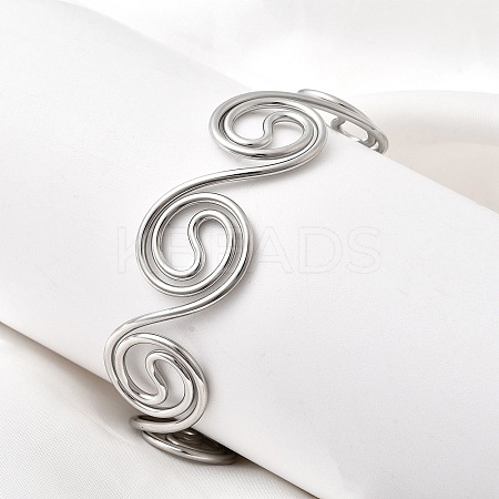 304 Stainless Steel Cuff Bangles for Women LS-BJEW-Z150-01P-01-1