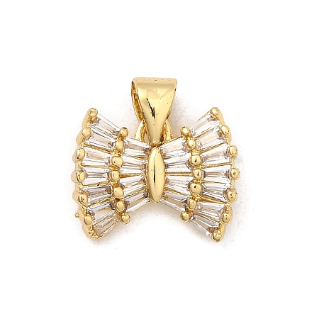Brass Micro Pave Clear Cubic Zirconia Pendants KK-I360-011G-02-1