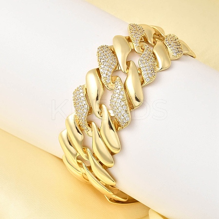 Brass Link Chain Bracelets for Women BJEW-H630-08G-1
