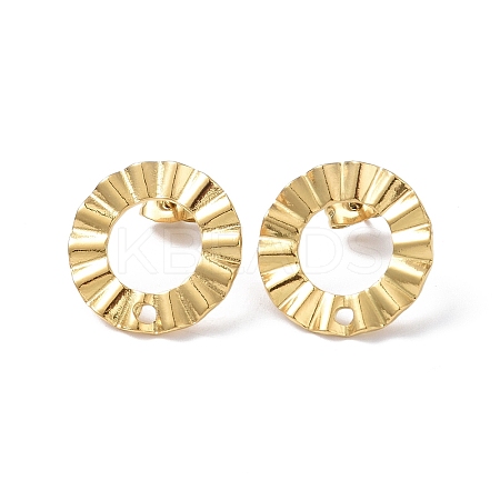 Ion Plating(IP) 304 Stainless Steel Stud Earring Finding X-EJEW-I285-21G-1