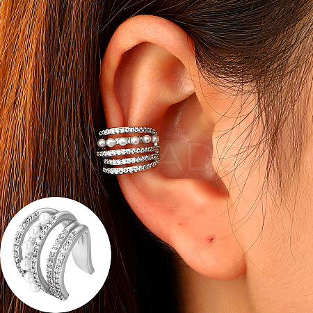 Brass Rhinestone Cuff Earrings WGCA6F2-15-1
