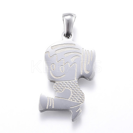 304 Stainless Steel Pendants STAS-K162-022P-1