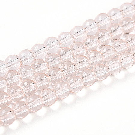 Baking Paint Transparent Glass Beads Strands LS-DGLA-N006-6mm-02-1