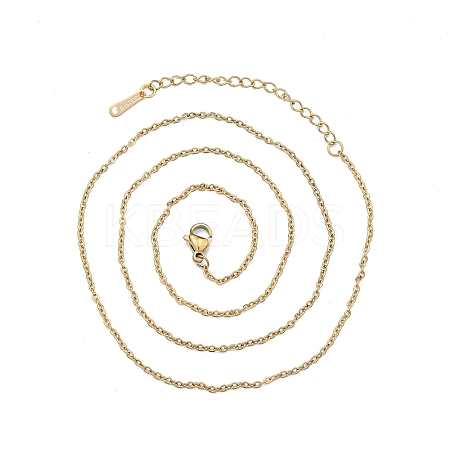 304 Stainless Steel Cable Chains Necklace for Men Women NJEW-N050-A04-G15-1