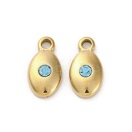Real 14K Gold Plated 304 Stainless Steel Charms STAS-R005-09G-01-1