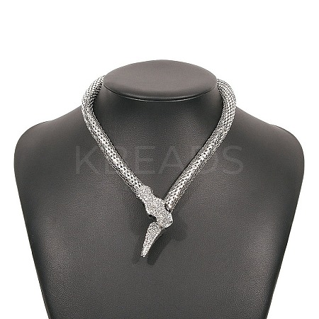 Alloy Popcorn Chain Necklaces NJEW-Z020-01A-P-1