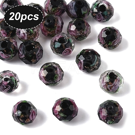 20Pcs Handmade Gold Sand Lampwork Beads LAMP-YW0001-79C-1