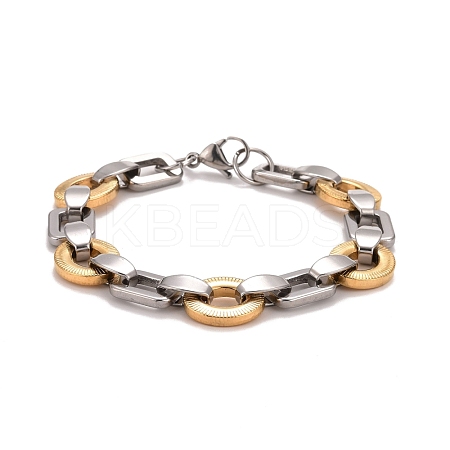 PVD Vacuum Plating 201 Stainless Steel Link Chain Bracelet STAS-E160-05GP-1