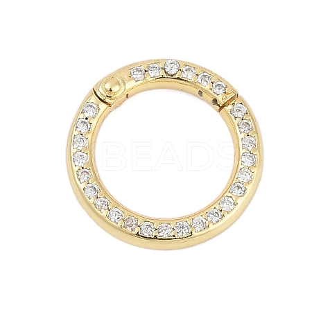 Brass Micro Pave Cubic Zirconia Twister Clasp KK-G522-16G-1