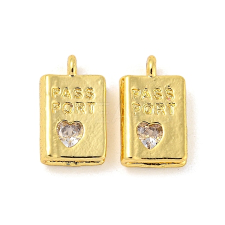 Real 18K Gold Plated Rack Plating Brass Micro Pave Cubic Zirconia Pendants X-KK-R153-03G-1