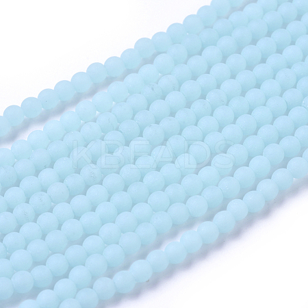 Frosted Opaque Glass Bead Strands X-FGLA-G002-A02-1