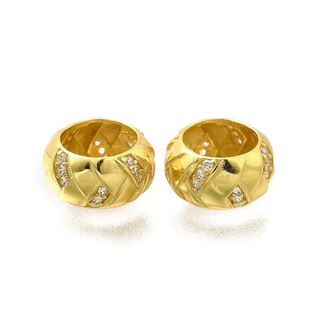925 Sterling Silver Cubic Zirconia European Beads STER-R011-05G-1