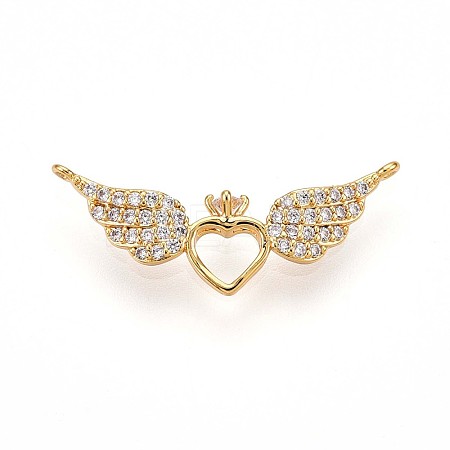 Brass Micro Pave Cubic Zirconia Pendants KK-N261-08G-1