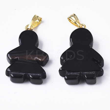 Natural Agate Pendants G-R459-013A-1