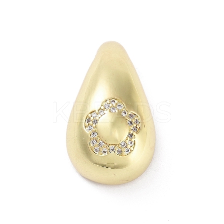 Rack Plating Brass Micro Pave Clear Cubic Zirconia Pendants KK-H474-18G-09-1