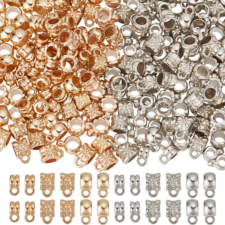 480Pcs 2 Colors CCB Plastic Tube Bails CCB-GO0001-04-1