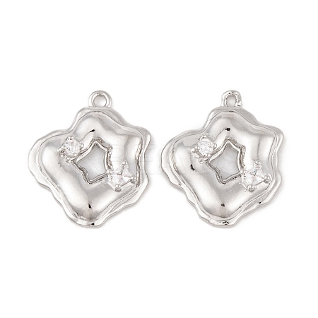 Brass Micro Pave Clear Cubic Zirconia Pendants LS-KK-L212-09P-1