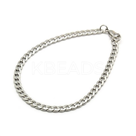 Tarnish Resistant 304 Stainless Steel Curb Chain/Twisted Chain Bracelet Making LS-STAS-A028-N121P-1