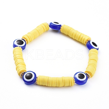 Evil Eye Stretch Bracelets LS-BJEW-JB05075-02-1