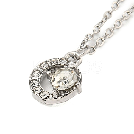 Alloy Micro Pave Clear Cubic Zirconia Pendant Necklaces NJEW-M222-01P-1