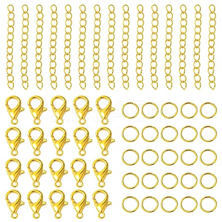 Iron Ends with Twist Chain Extension & Open Jump Rings DIY-YW0010-74G-1