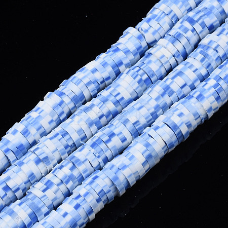 Handmade Polymer Clay Beads Strands CLAY-R089-6mm-168-1