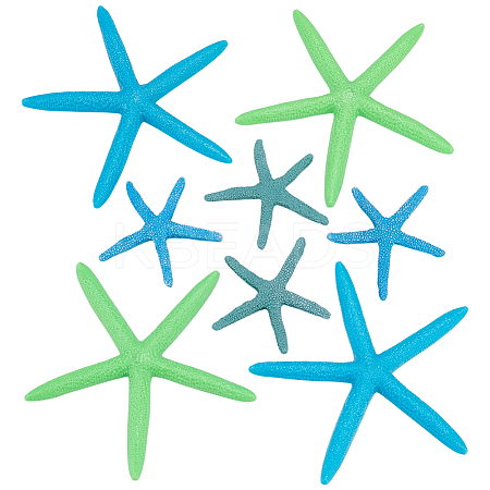 8Pcs 4 Styles Resin & Acrylic Artificial Starfish Ornaments OACR-WR0001-07-1