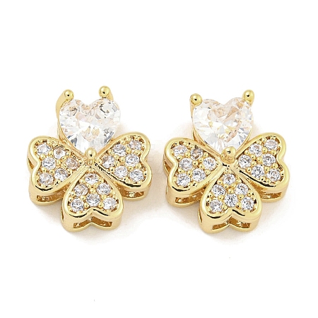 Brass with Clear Cubic Zirconia Charms KK-Q820-24G-1