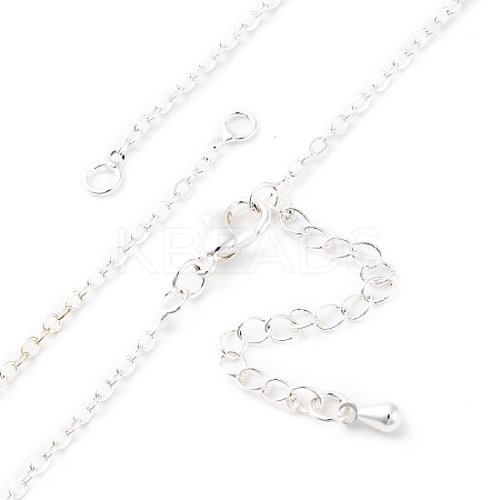 Brass Cable Chain Necklace Making NJEW-D302-80S-1