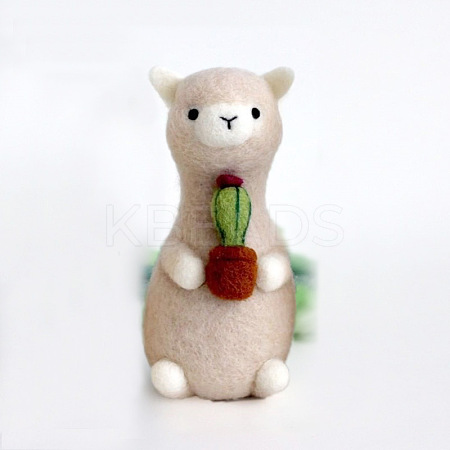 Alpaca Wool Felt Needle Felting Kit with Instructions DOLL-PW0004-04C-1