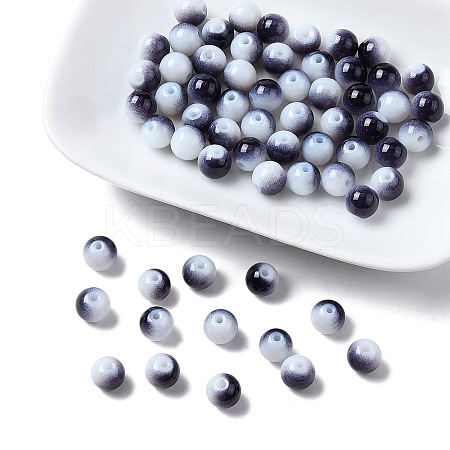 Two Tone Opaque Baking Paint Glass Beads Strands DGLA-YW0001-18D-1