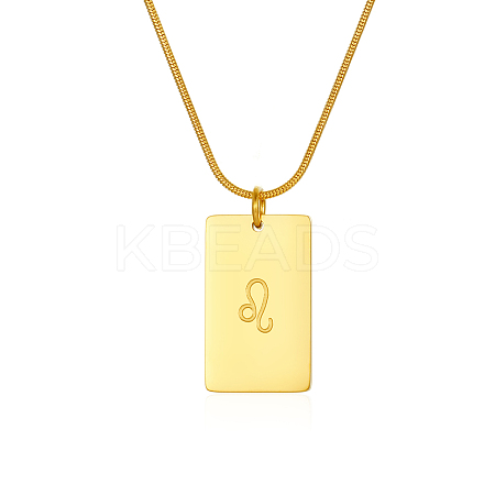 Stylish Stainless Steel 12 Zodiac Rectangle Pendant Necklaces for women GA2858-7-1