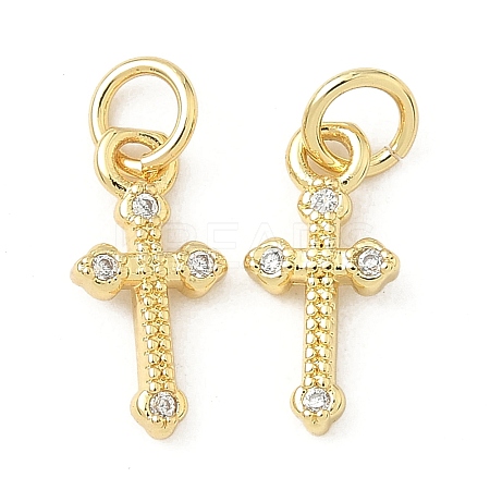 Brass Micro Pave Cubic Zirconia Pendants KK-Z120-54G-02-1