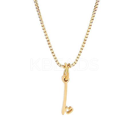 1pc Brass Chain & 304 Stainless Steel Letter Pendant Necklaces NJEW-LP0001-40I-G-1