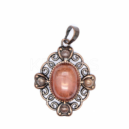 Retro Hollow Synthetic Cherry Blossom Agate Pendants PW-WG7B8C5-06-1
