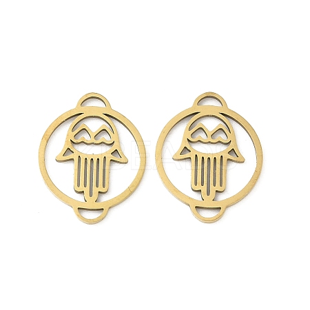 201 Stainless Steel Laser Cut Ring with Hamsa Hand Links STAS-P428-09G-1