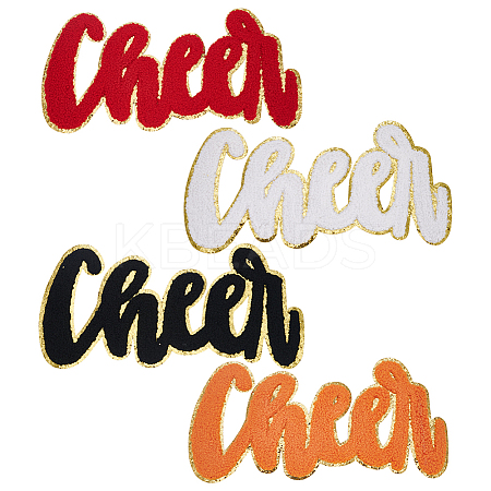 4Pcs 4 Colors Towel Embroider Thread Iron on/Sew On Patches PATC-FG0002-85-1