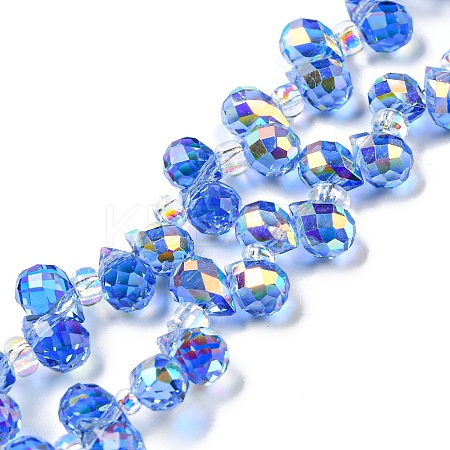 Electroplate Transparent Glass Beads Strands EGLA-P052-01A-AB07-1