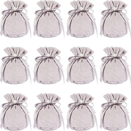 Velvet Jewelry Bags with Drawstring & Plastic Imitation Pearl TP-NB0001-20D-1