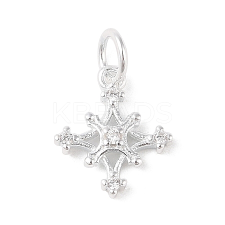 925 Sterling Silver Pave Clear Cubic Zirconia Star Charms STER-K181-01B-S-1