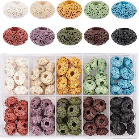 Natural Lava Rock European Beads G-NB0001-58-1