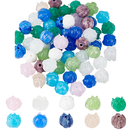 40Pcs 10 Colors  Transparent Glass Beads GLAA-DR0001-01-1