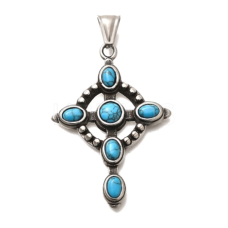 Dyed Synthetic Turquoise Pendants STAS-R140-05AS-05-1