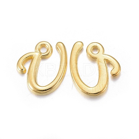 Golden Plated Alloy Letter Pendants PALLOY-J718-01G-U-1