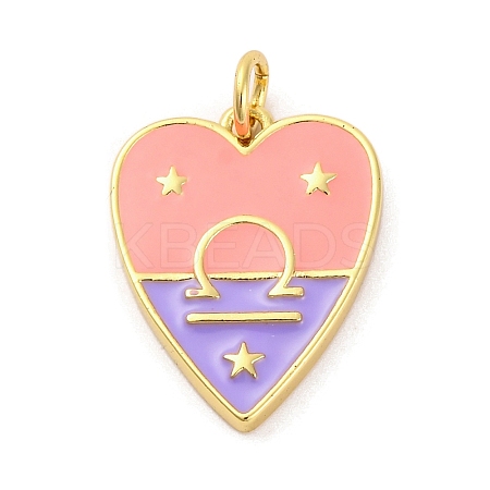 Brass Enamel Pendants KK-Z077-01G-03-1