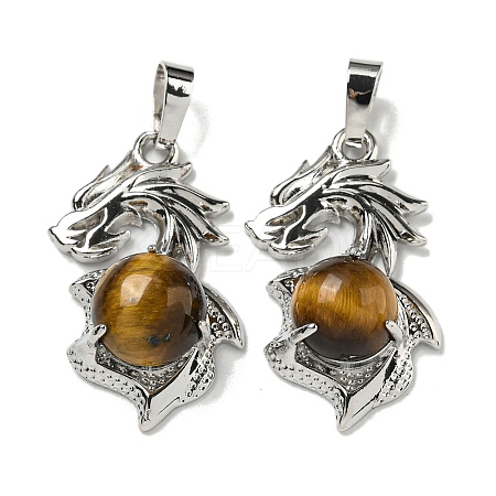 Natural Tiger Eye Pendants G-G111-01P-01-1